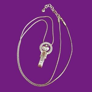 BRIGHTON Floral Heart in Circle Badge Clip Lanyard